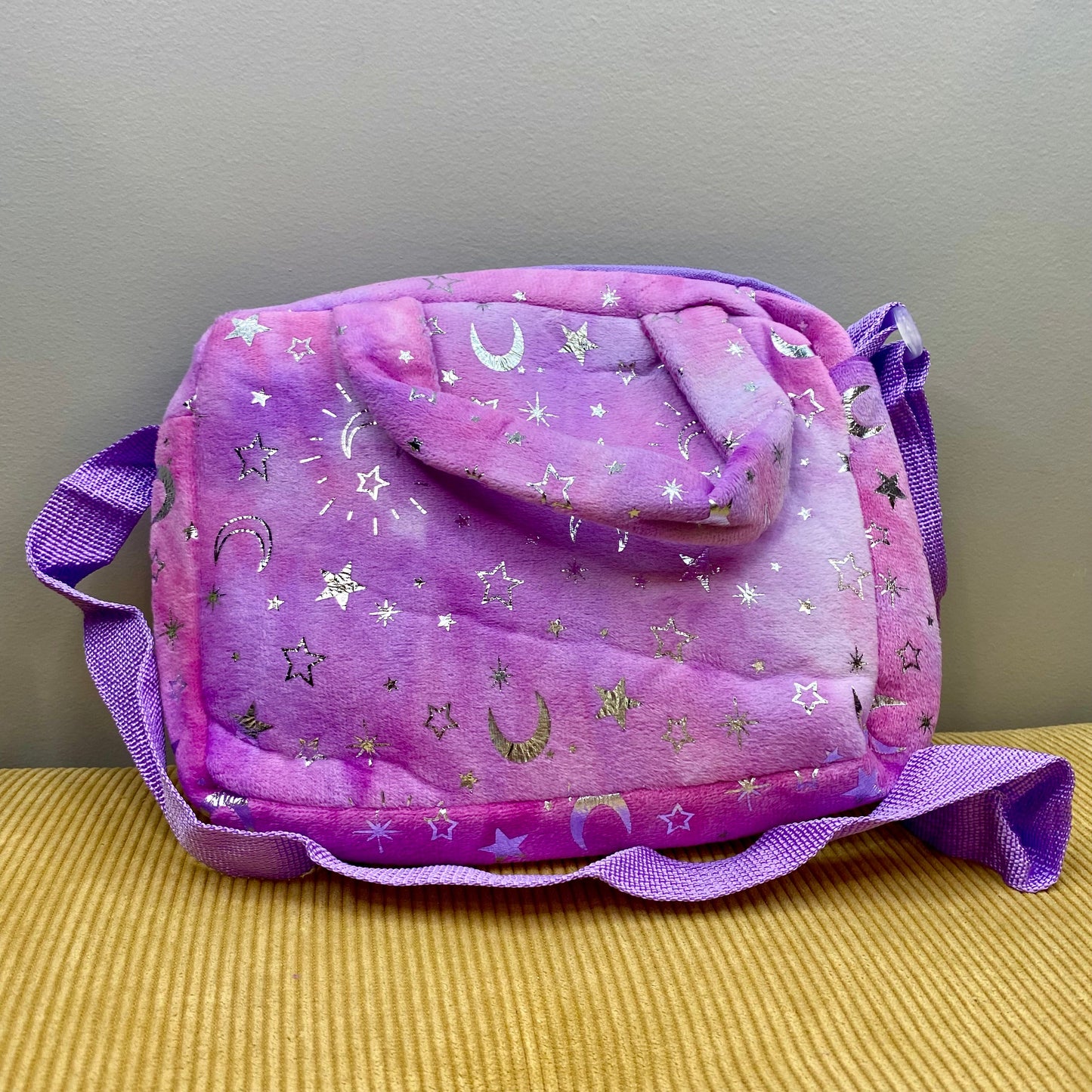 Unicorn Purse with Handles - Purple Pink Stars