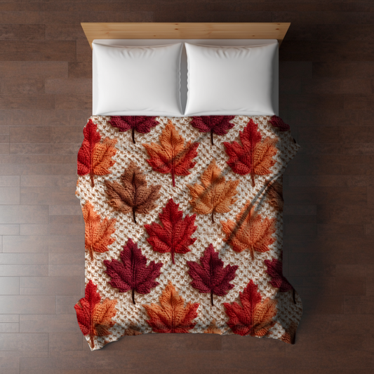 Blanket - Halloween - Knit Leaves - PREORDER