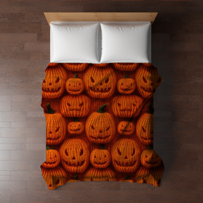 Blanket - Halloween - Knit Jack-O-Lantern