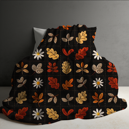 Blanket - Halloween - Quilted Leaves