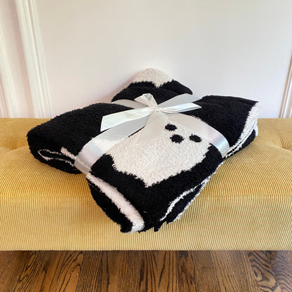 Blanket - Soft Dreams - Double Sided Ghost Halloween Black & White