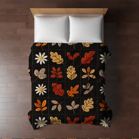 Blanket - Halloween - Quilted Leaves - PREORDER