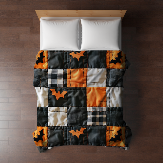 Blanket - Halloween - Quilted Bats - PREORDER