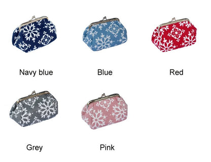 Clamshell Coin Purse Wallet - Snowflake - PREORDER