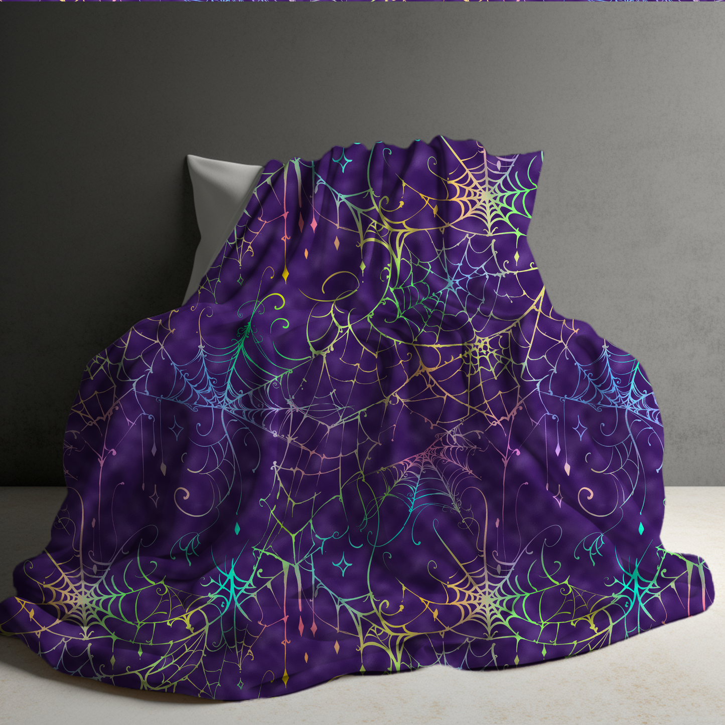 Blanket - Halloween - Rainbow Spiderweb