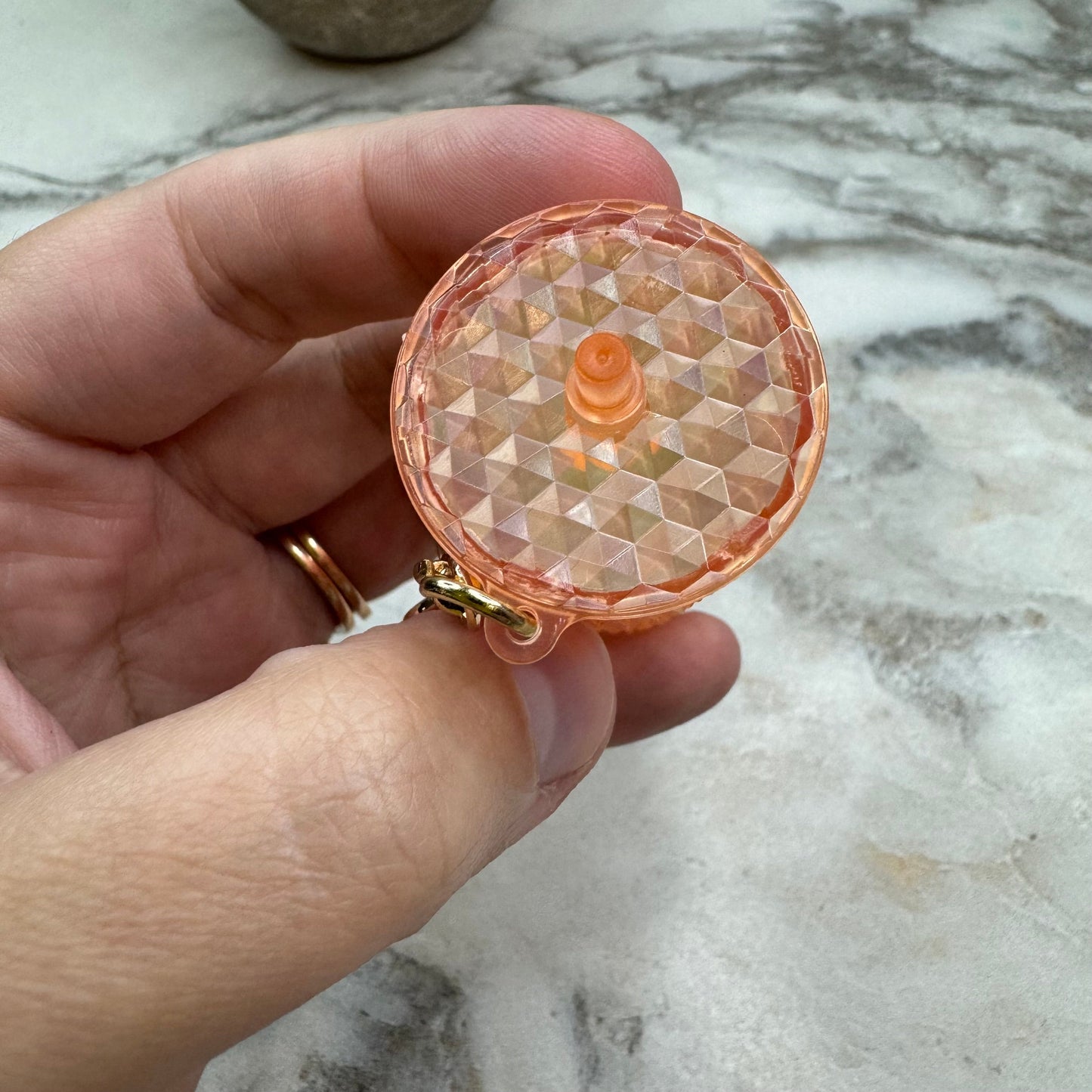 Keychain - Studded Tumbler - Creamsicle Holographic