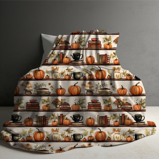 Blanket - Halloween - Pumpkin Bookshelf - PREORDER